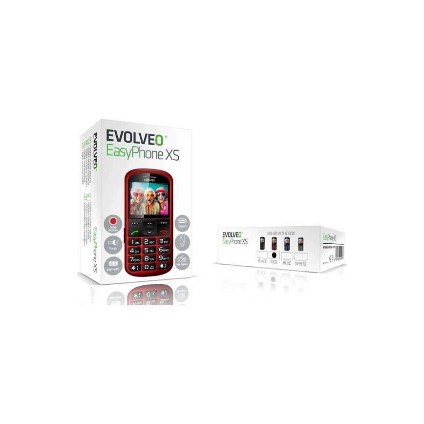 Evolveo - EasyPhone XS telefon mobil pentru seniori roșu