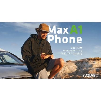 Evolveo - MaxPhone A1, telefon cu taste, Dual SIM, negru
