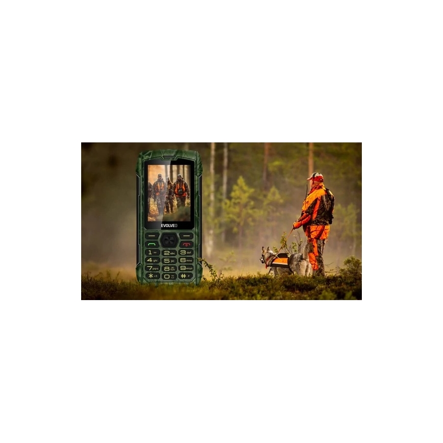 Evolveo - StrongPhone H1, telefon Dual SIM rezistent la apă, camuflaj de vânătoare