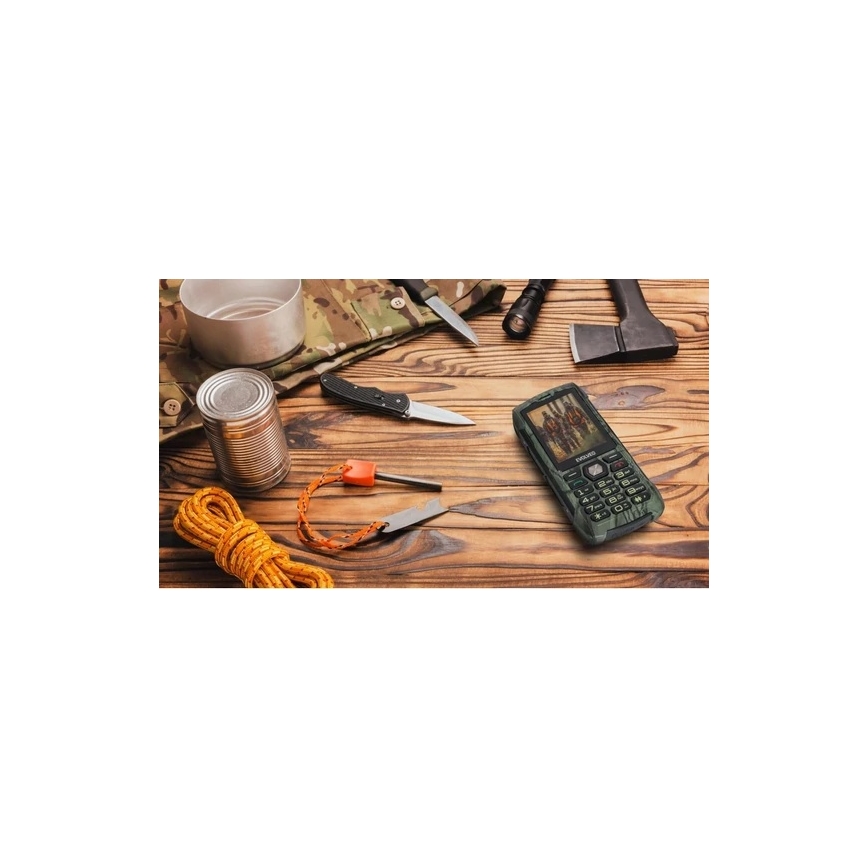 Evolveo - StrongPhone H1, telefon Dual SIM rezistent la apă, camuflaj de vânătoare