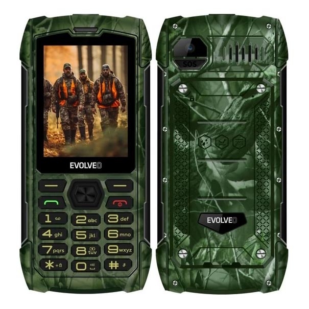 Evolveo - StrongPhone H1 telefon Dual SIM rezistent la apă, în camuflaj de vânătoare