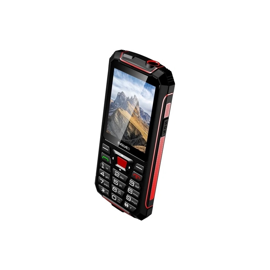 Evolveo - StrongPhone W4, telefon Dual SIM rezistent la apă, negru/roșu
