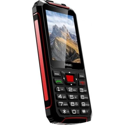 Evolveo - StrongPhone W4, telefon Dual SIM rezistent la apă, negru/roșu