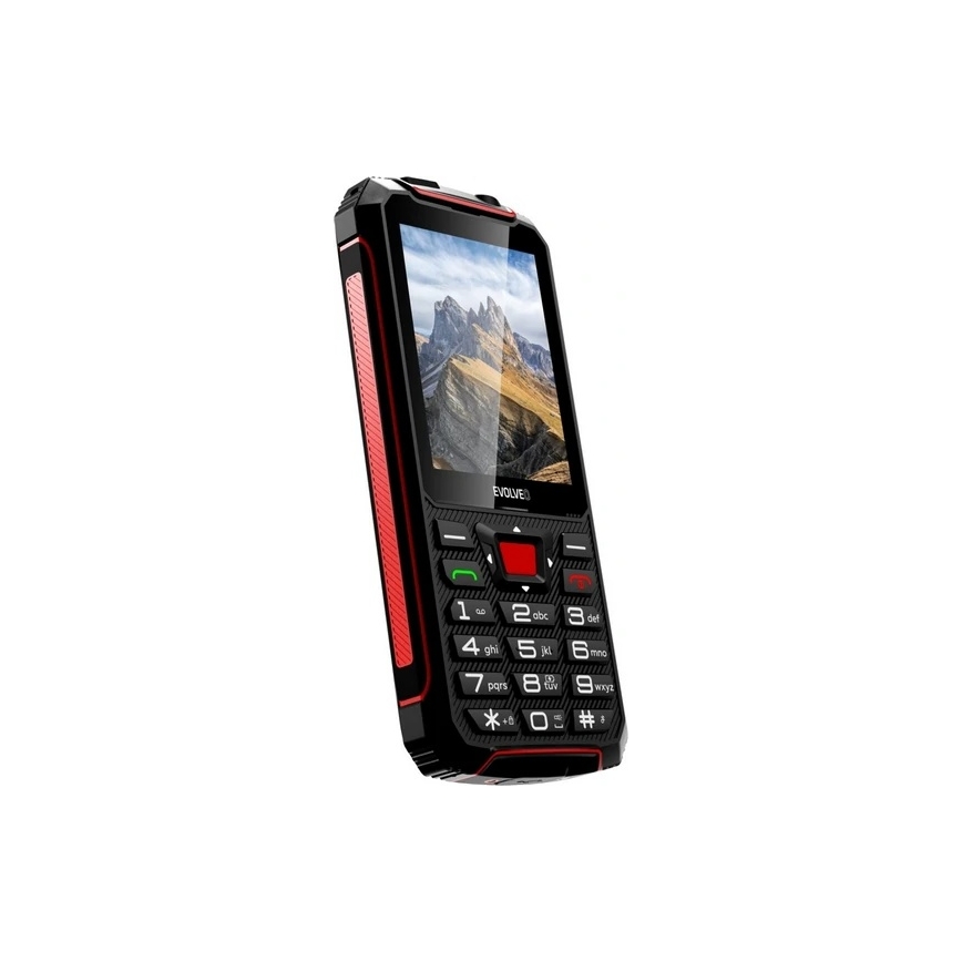Evolveo - StrongPhone W4, telefon Dual SIM rezistent la apă, negru/roșu