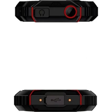 Evolveo - StrongPhone W4, telefon Dual SIM rezistent la apă, negru/roșu