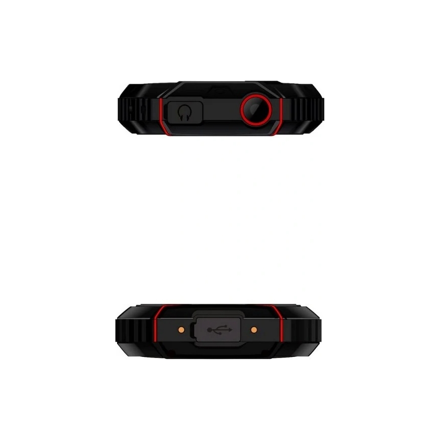 Evolveo - StrongPhone W4, telefon Dual SIM rezistent la apă, negru/roșu