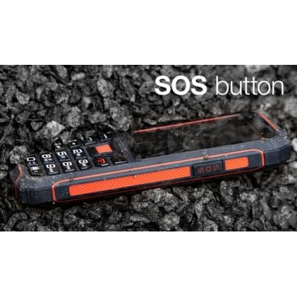 Evolveo - StrongPhone W4, telefon Dual SIM rezistent la apă, negru/roșu