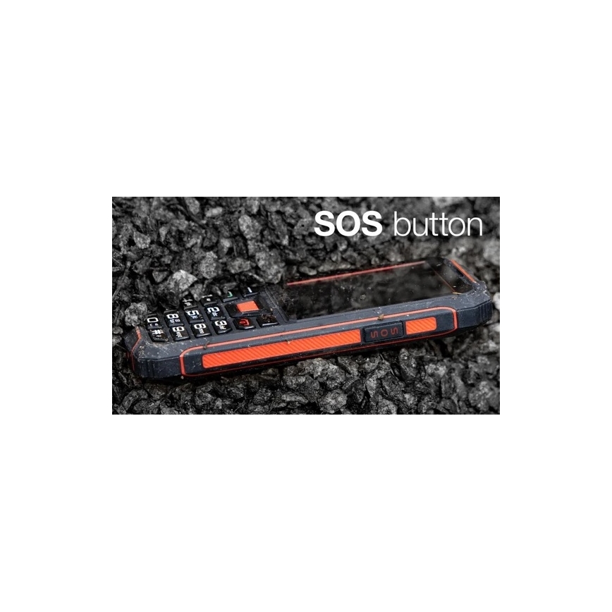 Evolveo - StrongPhone W4, telefon Dual SIM rezistent la apă, negru/roșu