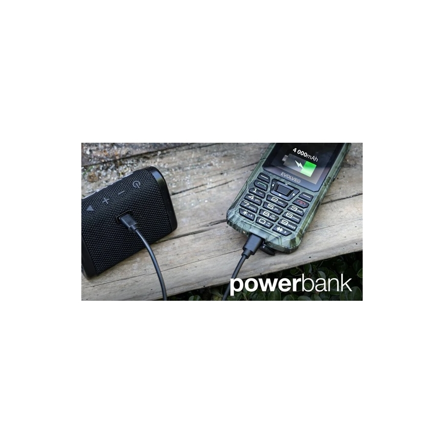 Evolveo - StrongPhone Z6, telefon Dual SIM rezistent la apă, camuflaj de vânătoare