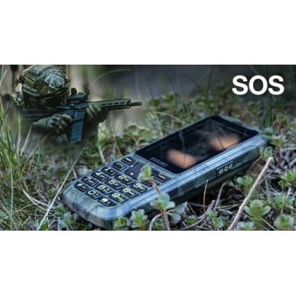 Evolveo - StrongPhone Z6, telefon Dual SIM rezistent la apă, camuflaj de vânătoare