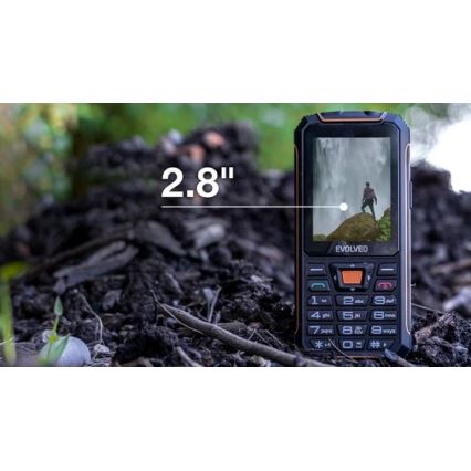 Evolveo StrongPhone Z6, telefon Dual SIM rezistent la apă, negru/portocaliu