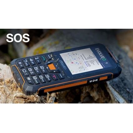 Evolveo StrongPhone Z6, telefon Dual SIM rezistent la apă, negru/portocaliu