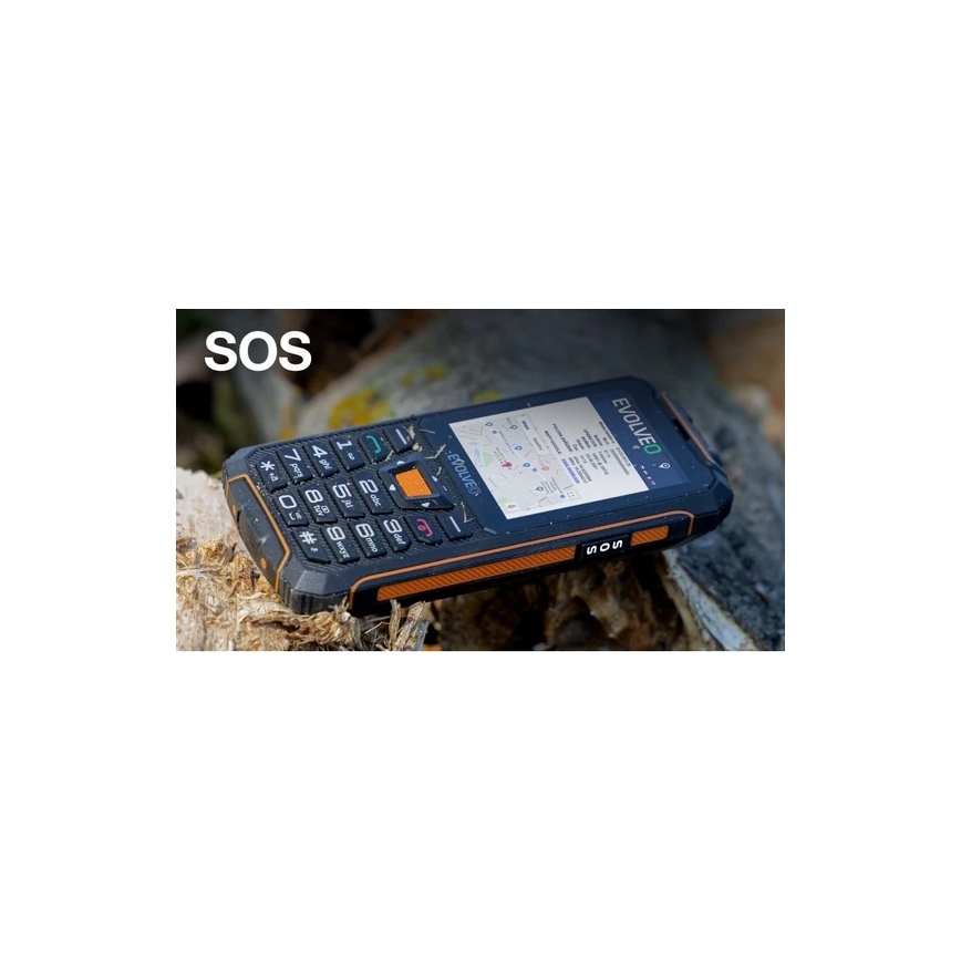 Evolveo StrongPhone Z6, telefon Dual SIM rezistent la apă, negru/portocaliu