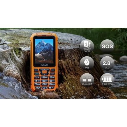 Evolveo - StrongPhone Z6, telefon Dual SIM rezistent la apă, portocaliu