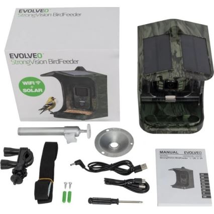 Evolveo - StrongVision BirdFeeder - hrănitoare inteligentă pentru păsări cu cameră și panouri solare
