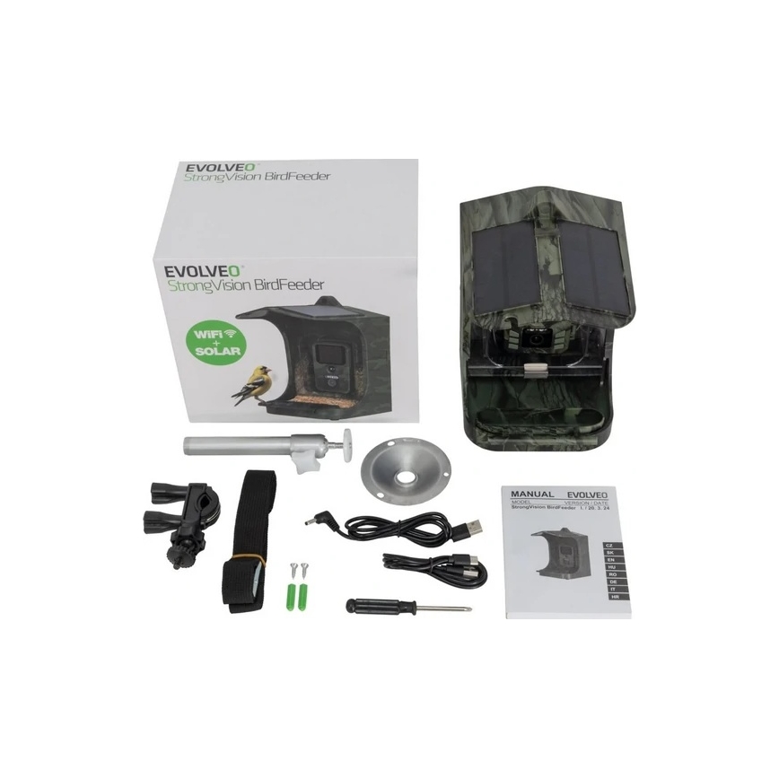 Evolveo - StrongVision BirdFeeder - hrănitoare inteligentă pentru păsări cu cameră și panouri solare