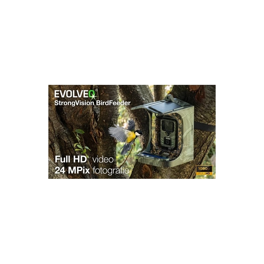 Evolveo - StrongVision BirdFeeder - hrănitoare inteligentă pentru păsări cu cameră și panouri solare