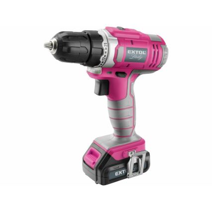 Extol - Șurubelniță cu acumulator 1300 mAh 12V roz