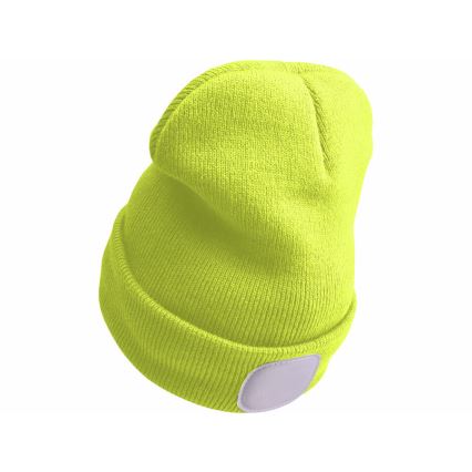 Extol - Căciulă cu lampă frontală și încărcare USB, 300 mAh, galben neon, mărime unică