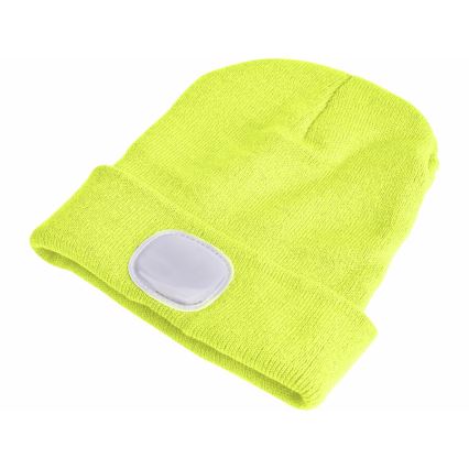 Extol - Căciulă cu lampă frontală și încărcare USB, 300 mAh, galben neon, mărime unică