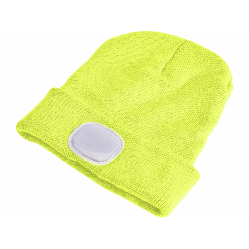 Extol - Căciulă cu lampă frontală și încărcare USB, 300 mAh, galben neon, mărime unică
