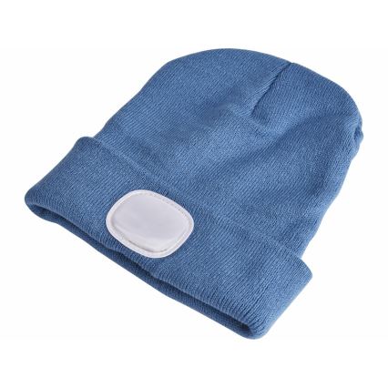 Extol - Căciulă cu lampă frontală și încărcare USB, acumulator 300 mAh, albastru, mărime UNI