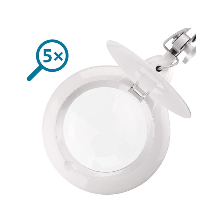 Extol - Lampă de birou LED reglabilă cu lupă LED/10W/230V, albă