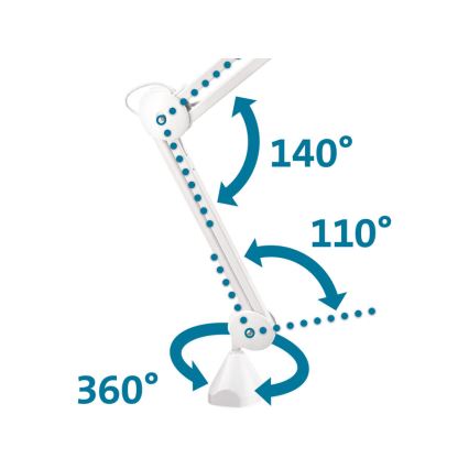 Extol - Lampă de birou LED reglabilă cu lupă LED/10W/230V, albă