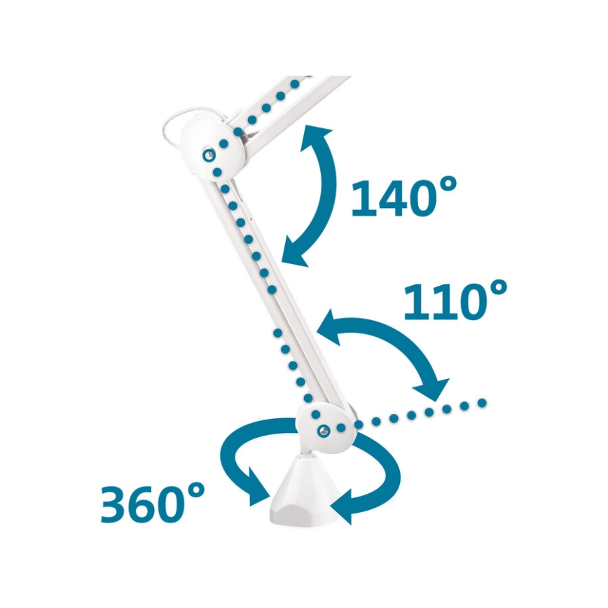 Extol - Lampă de birou LED reglabilă cu lupă LED/10W/230V, albă