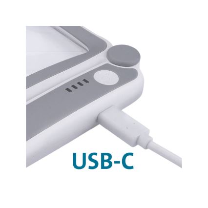 Extol - Lupă pliabilă reîncărcabilă, cu iluminare LED reglabilă, 650 mAh, alb/gri