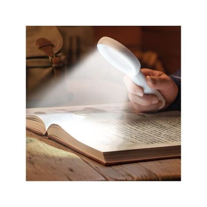 Extol - Lupă reîncărcabilă cu iluminare LED și reglare a intensității / 650 mAh alb/gri