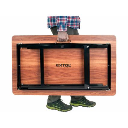 Extol - Masă de lucru pliabilă 100x60 cm maro/neagră