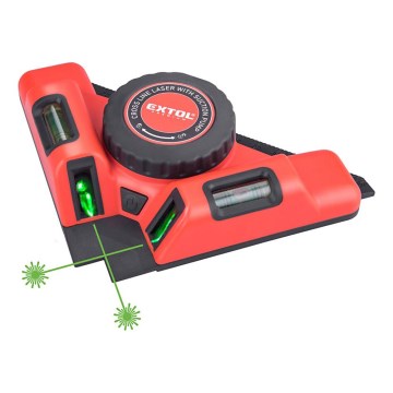 Extol Premium - Echer laser 90° cu modul de ventuză electrică 5V/1000 mAh