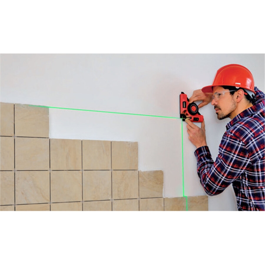 Extol Premium - Echer laser 90° cu modul de ventuză electrică 5V/1000 mAh