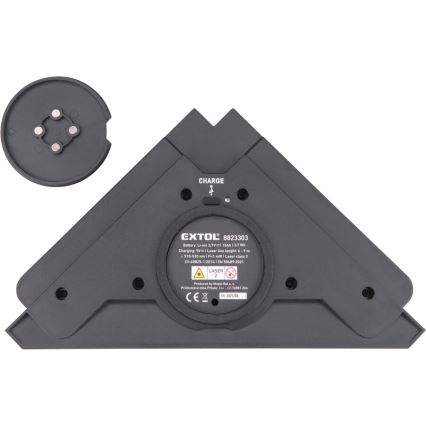 Extol Premium - Echer laser 90° cu modul de ventuză electrică 5V/1000 mAh
