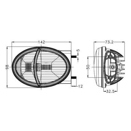 Far frontal LED pentru tractor, 102W, 10-30V, IP69, 5700K