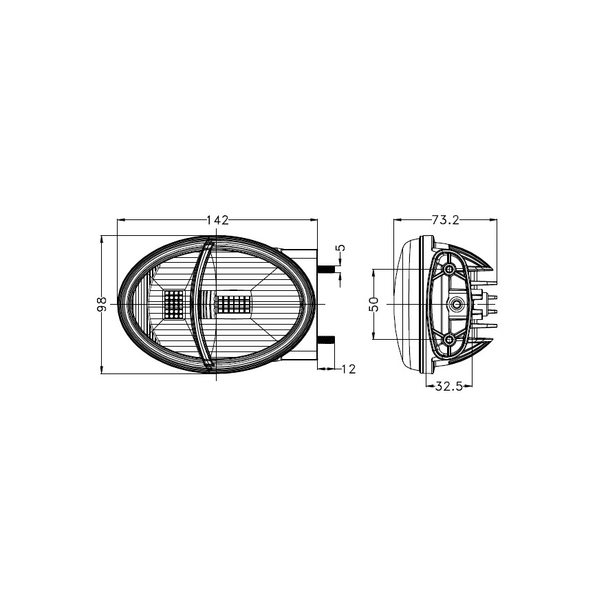 Far frontal LED pentru tractor, 102W, 10-30V, IP69, 5700K