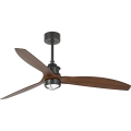 FARO 33395WT1N - Ventilator de tavan LED dimabil JUST FAN M LED/16W/230V, Ø 128 cm, maro/negru, Wi‑Fi Tuya + telecomandă