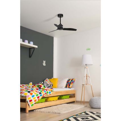 FARO 33424WT - Ventilator de tavan JUST FAN S, Ø 81 cm, negru, Wi-Fi Tuya + telecomandă