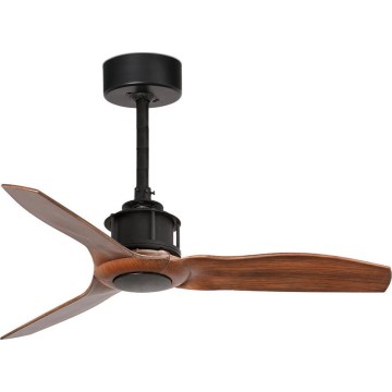 FARO 33425WT - Ventilator de tavan JUST FAN S, Ø 81 cm, maro/negru, Wi-Fi Tuya + telecomandă