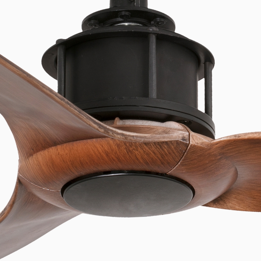 FARO 33425WT - Ventilator de tavan JUST FAN S, Ø 81 cm, maro/negru, Wi-Fi Tuya + telecomandă