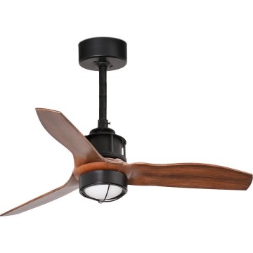 FARO 33425WT1N - Ventilator de tavan LED dimabil JUST FAN S LED/16W/230V Ø 81 cm maro/negru Wi-Fi Tuya + telecomandă