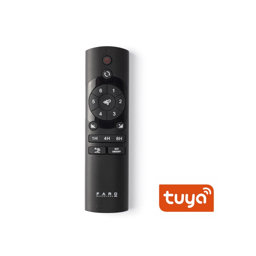 FARO 33428WT - Ventilator de tavan JUST FAN S, Ø 81 cm, maro/alamă, Wi‑Fi Tuya + telecomandă