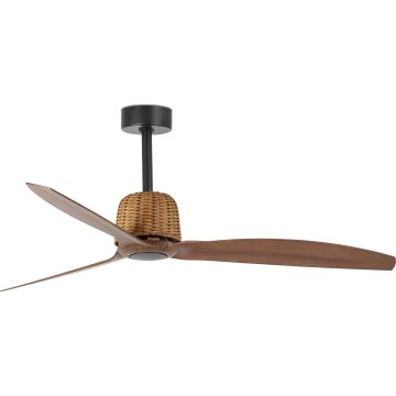 FARO 33435 - Ventilator de tavan WEAVER M, diametru 128 cm, maro/negru, cu telecomandă inclusă