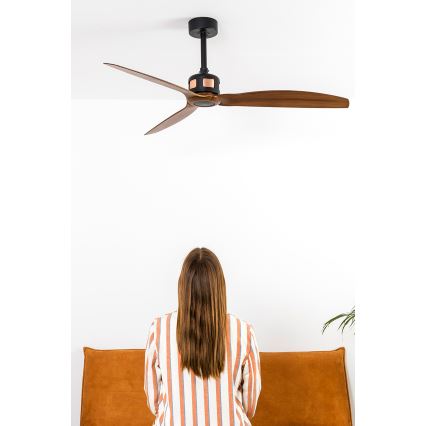 FARO 33451WT - Ventilator de tavan COPPER FAN M, Ø 128 cm, maro/negru, Wi-Fi Tuya + telecomandă