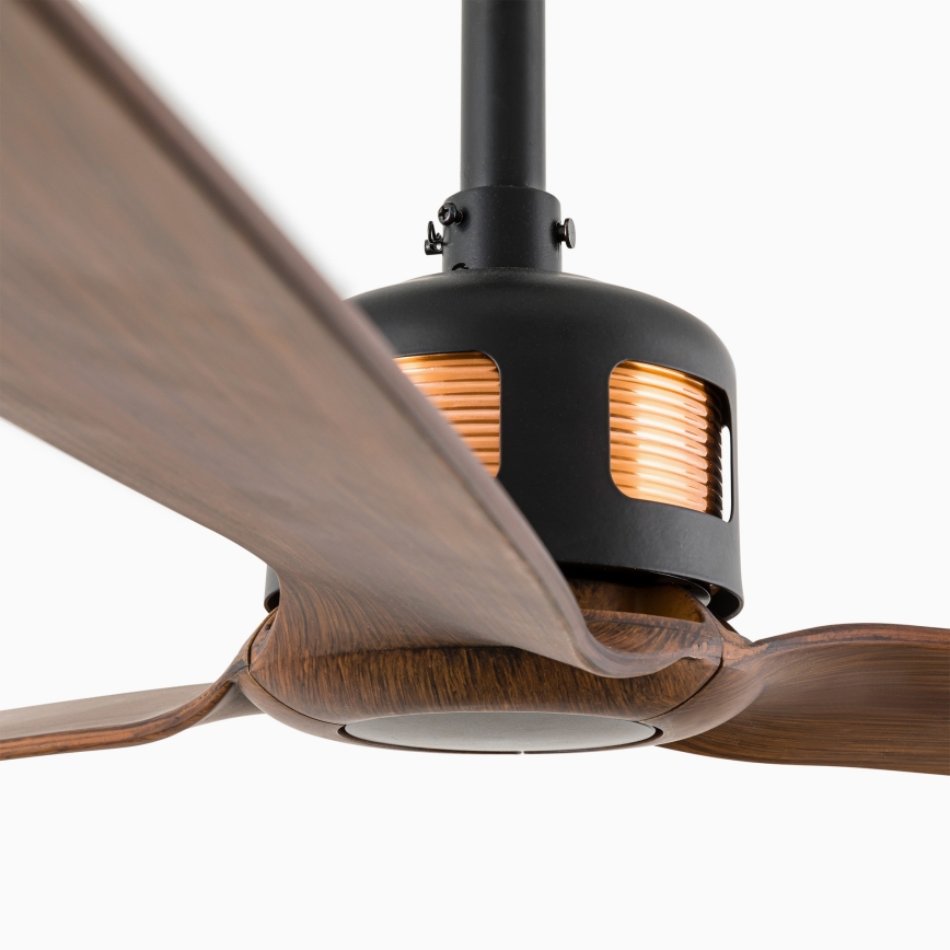 FARO 33451WT - Ventilator de tavan COPPER FAN M, Ø 128 cm, maro/negru, Wi-Fi Tuya + telecomandă