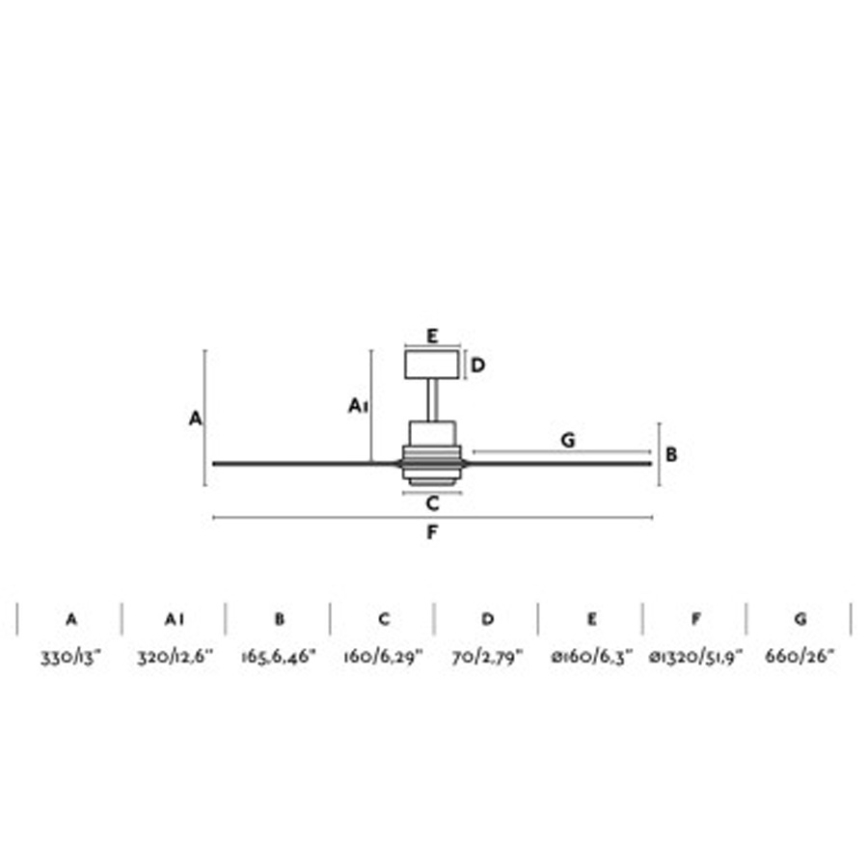 FARO 33518DC - Ventilator de tavan LANTAU cu LED, 15 W, 230 V, Ø 132 cm, crom mat/lemn, cu telecomandă
