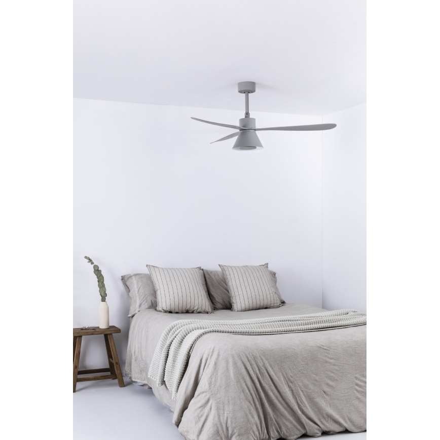 FARO 33762WT-24 - Ventilator de tavan LED dimabil AMELIA L CONE, LED/20W/230V, 2700/3500/5000K, gri, Ø 132 cm, Wi‑Fi Tuya + telecomandă