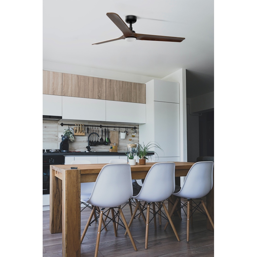 FARO 33809-1TW - Ventilator cu LED dimabil HEYWOOD, 10W, 230V, 2700/3000/4000K, diametru 132 cm + telecomandă