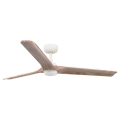 FARO 33810-1TW - Ventilator de tavan LED reglabil HEYWOOD L, LED/10W/230V/2700/3000/4000K, lemn/alb, Ø 132 cm + telecomandă